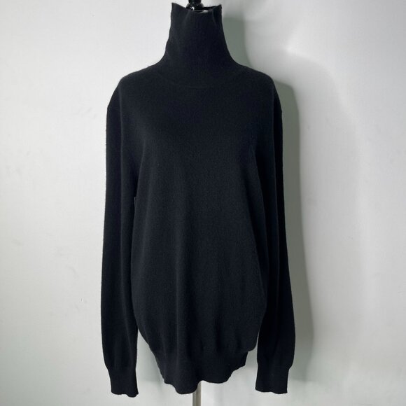 State Cashmere Women's Black Turtle Neck 100% Cashmere Sweater Size Large - Picture 1 of 8